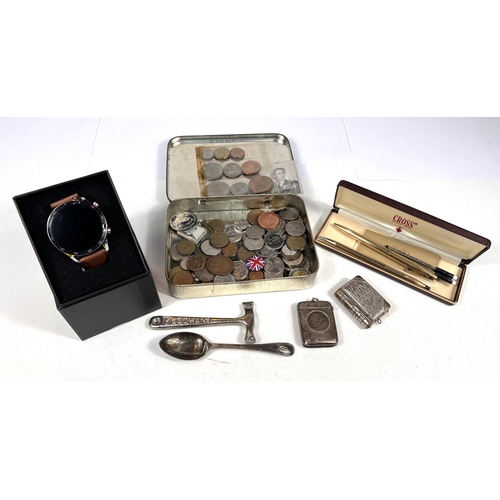 651 - A Smart watch in original box; a 'Cross' ballpoint pen and pencil set; a selection of American and o... 