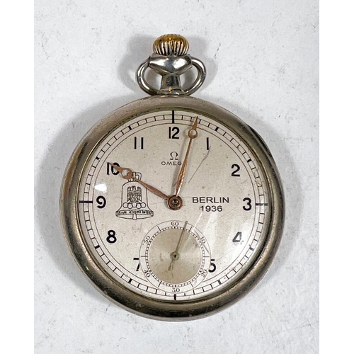 730 - An OMEGA 1930's pocket watch with later engraving to case and corresponding dial improvement 