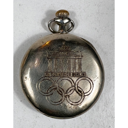 730 - An OMEGA 1930's pocket watch with later engraving to case and corresponding dial improvement 