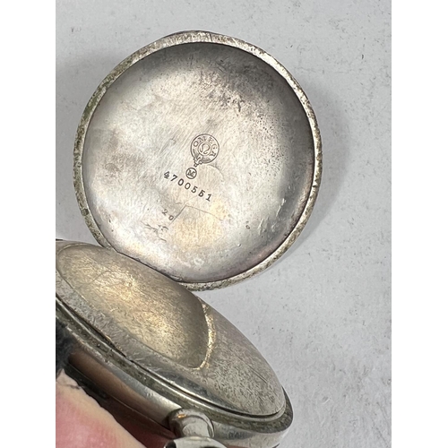 730 - An OMEGA 1930's pocket watch with later engraving to case and corresponding dial improvement 