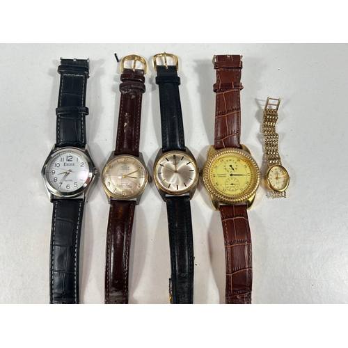 669 - Two 1960's/70's vintage wristwatches by Longines & Bules; two other gents watches and a Ladies 