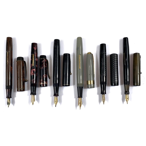 191B - A collection of six vintage fountain pens, various makes and models