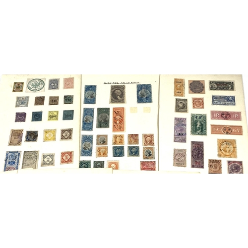 294 - USA: a group of Internal Revenue Stamps; a selection of world fiscals and unofficial stamps