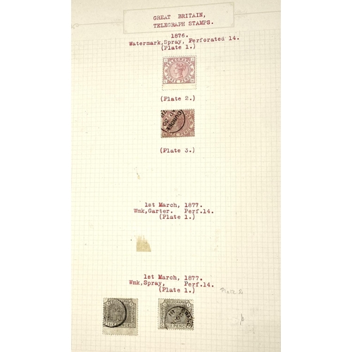 295 - GB. QV. A collection of Telegraphs Fiscal stamps to 10s value