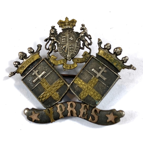 795A - A WWI brooch silver and gilt for Ypres