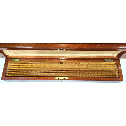 246 - SCALE RULERS,  a set of 6 boxwood rulers with 6 scale segments, by J. HALDEN & Co, mahogany... 