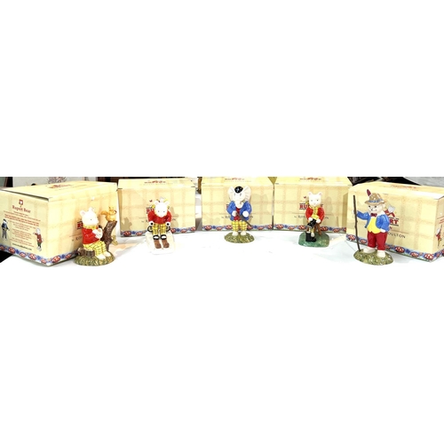 577A - Five Royal Doulton Rupert figures, boxed:  We meant to put them back; Rupert takes a skiing les... 