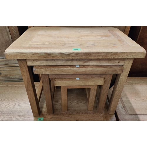 886 - A modern light oak nest of 3 occasional tables