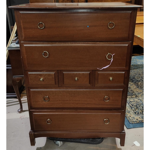 913 - A Stag Minstrel chest of four long and three short drawers, ht. 112 x 81cm