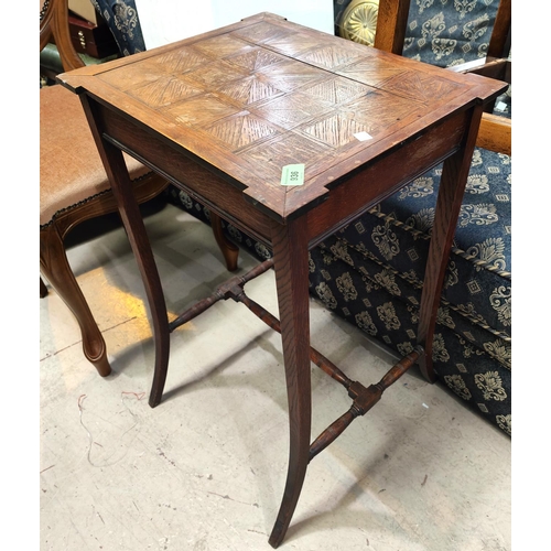 936 - An occasional table with parquetry rectangular top; an Edwardian inlaid mahogany occasional table