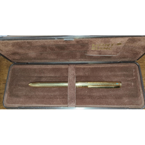 189A - A vintage gilt cased Mont Blanc biro pen with Quattro coloured ink system, in box