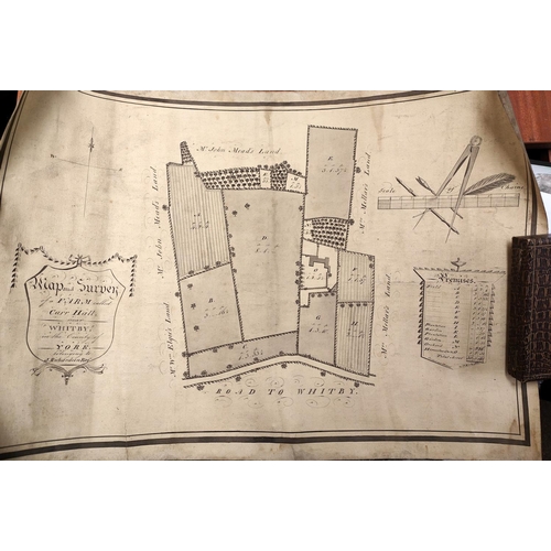 308 - ESTATE MAP, early 19th century, Map and Survey of a FARM called Carr Hall near Whitby signed J. Kirb... 