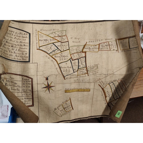 309 - ESTATE MAP, 18th century, An Exact Copy of a Plan and Survey of some lands lying at Chirton, Preston... 