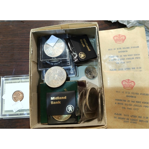 333 - An 1835 EIC 1/4 rupee; US and Canadian coins, modern commemorative coins etc