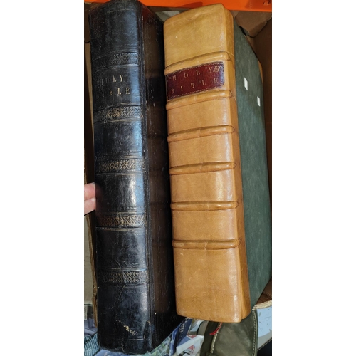 196 - THE HOLY BIBLE, folio, M. Brown, Newcastle, 1787 and another early 19th century (w.a.f)