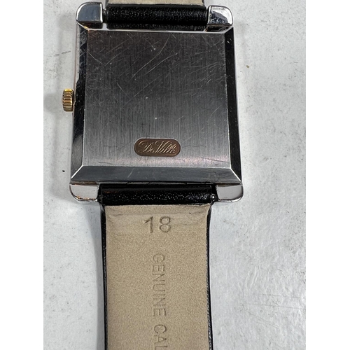 736 - An OMEGA DE VILLE c. 1975, rectangular dial inset with 14ct gold bezel, deep brown dial, movement ca... 