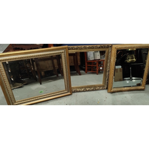 949 - Three bevelled edge wall mirrors in gilt frames