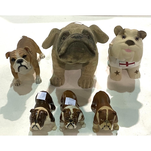 110 - Three Beswick bulldogs; other bulldogs