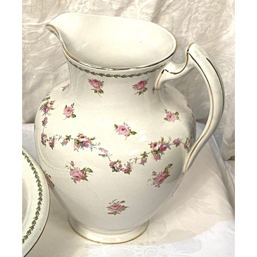 25 - A Victorian 3 piece floral jug and bowl set