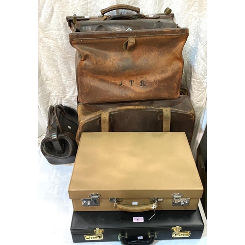 43 - An attaché case containing masonic regalia; other cases; etc.