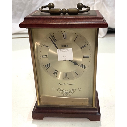 63 - A ship's clock; a reproduction carriage clock; small collectables