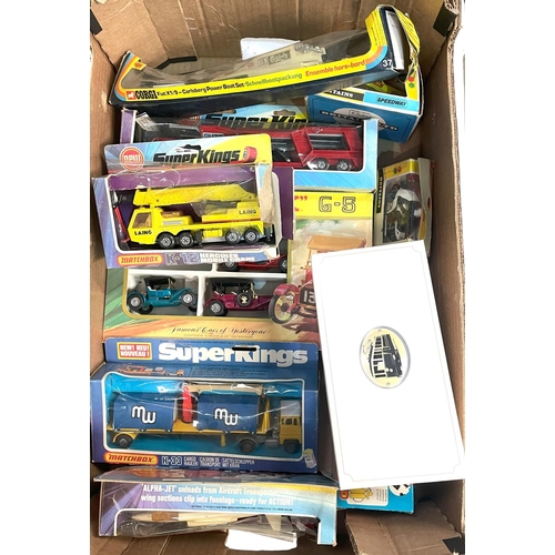 308 - A collection of boxed Matchbox Super Kings K-13,  K-33, K-12, K-10, Corgi Britains and other ve... 