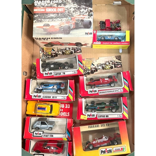 312 - A collection of boxed, mainly Polistil diecast vehicles, March Ford 721, others