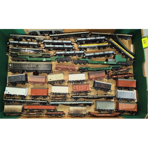 230 - Over 40 various flatbeds; trucks; etc., 00 gauge