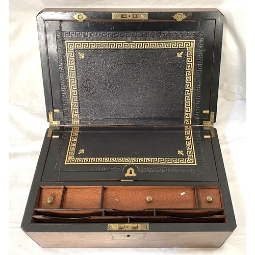 28 - A Victorian walnut writing box, fitted interior, 40cm