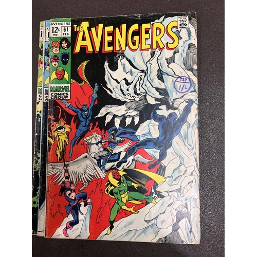 423 - Marvel Comics: 1960's The Avengers comics 19, 30, 48, 61, 64, 67 UK and US price variants