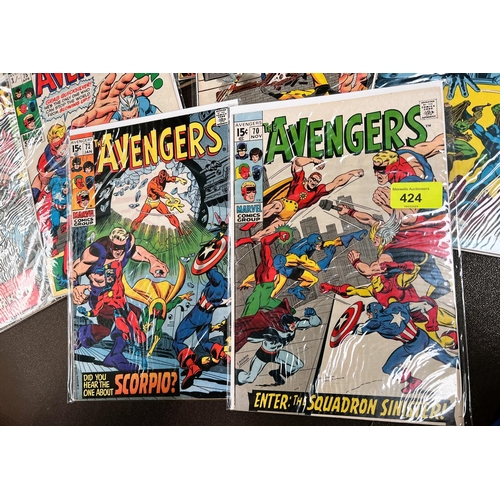 424 - Marvel Comics: 1960's The Avengers 70, 72, 73, 74, 75, 76, 78, 79, 80, King-Size Special 3 and Giant... 