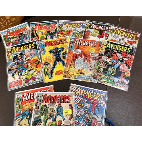 425 - Marvel Comics: 1970's The Avengers 81, 82, 83, 84, 85, 87, 88, 93, 94, 95, 96, 98 UK and US pricing