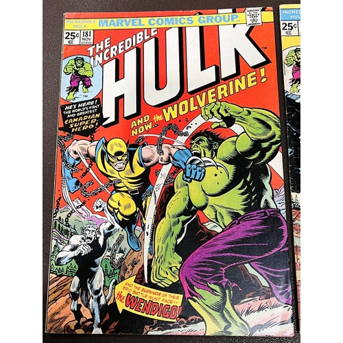 427 - Marvel Comics: 1970's two issues of The Incredible Hulk 180 with first panel appearance of Wolverine... 