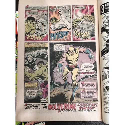 427 - Marvel Comics: 1970's two issues of The Incredible Hulk 180 with first panel appearance of Wolverine... 