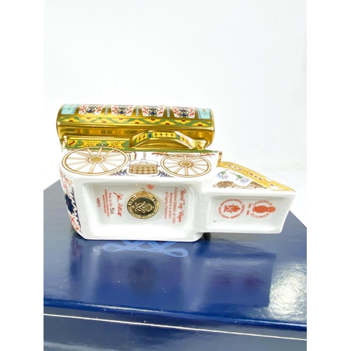 478 - Royal Crown Derby Paperweights:'Barrel Top Wagon' Limited Edition Goviers of Sidmouth 566/1250, boxe... 