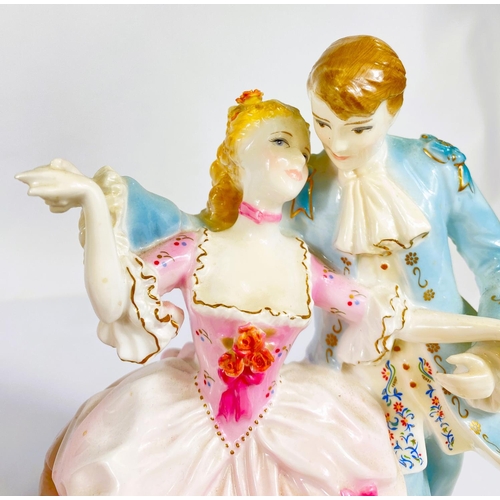 555 - Two Royal Worcester limited edition groups:  The Flirtation & The Graceful Art