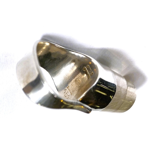 676 - Georg Jensen:  a modernist silver ring set rutilated quartz, designed by Viviana Torun Bulow, s... 