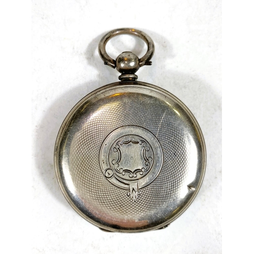 686 - A 19th century open face pocket watch, key wound, in silver case