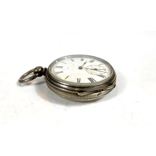 686 - A 19th century open face pocket watch, key wound, in silver case