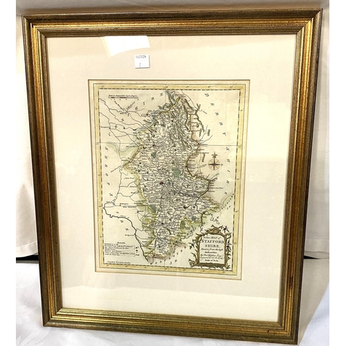 7 - Robert Mordon:  County map of Cheshire, framed and glazed; Thomas Kitchen George:  County ... 