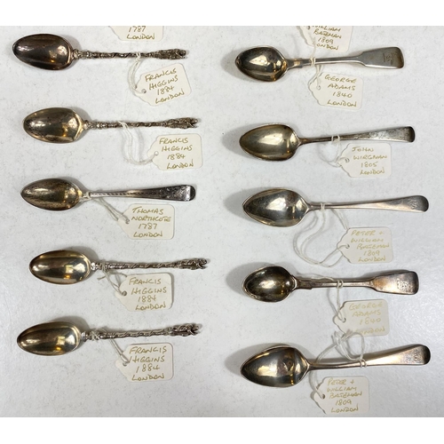 743 - A collection of hallmarked silver teaspoons, Georgian and later, various dates, 18 approx., 8.5oz