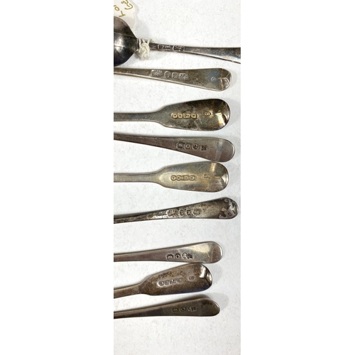 743 - A collection of hallmarked silver teaspoons, Georgian and later, various dates, 18 approx., 8.5oz