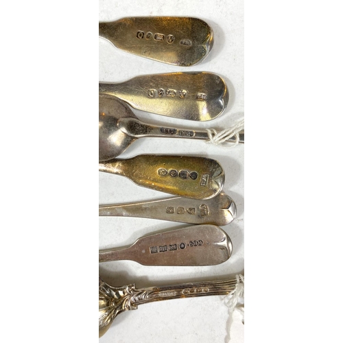 744 - A collection of hallmarked silver teaspoons, Georgian and later, various dates, 14 approx., 9oz