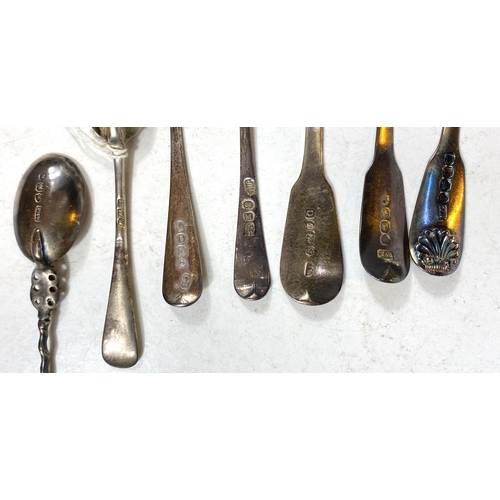 745 - A collection of hallmarked silver teaspoons, Georgian and later, various dates, 15 approx., 8oz