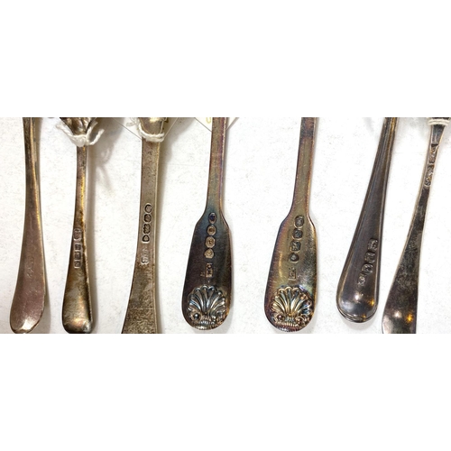 745 - A collection of hallmarked silver teaspoons, Georgian and later, various dates, 15 approx., 8oz