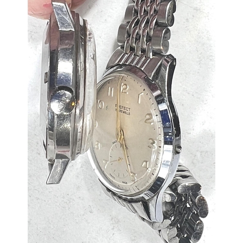 778A - A BULOVA Ambassador gents wristwatch (glass a.f. & no strap); a Prefect gents watch with a secon... 