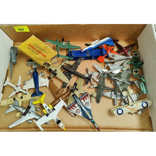 284 - Diecast Vehicles: a collection of loose Dinky and other diecast aeroplanes etc