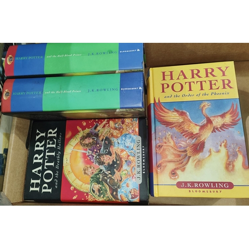 269 - Four first edition hard back Harry Potter hard back books: - Order of the Phoenix (no jacket), Half ... 