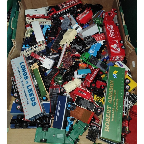 331 - A large collection of diecast vehicles including 'N' gauge and larger cars, trucks etc  