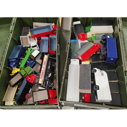 341 - A large collection of diecast trucks and cars etc